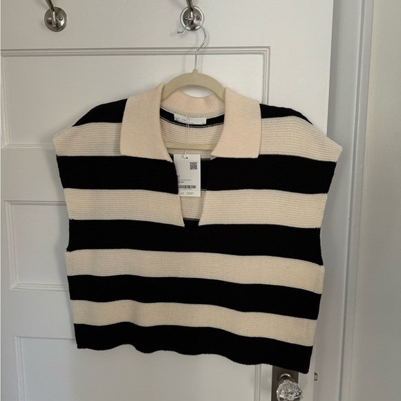 CROPPED STRIPED COLLARED SWEATER - brand new - Picture 3 of 4